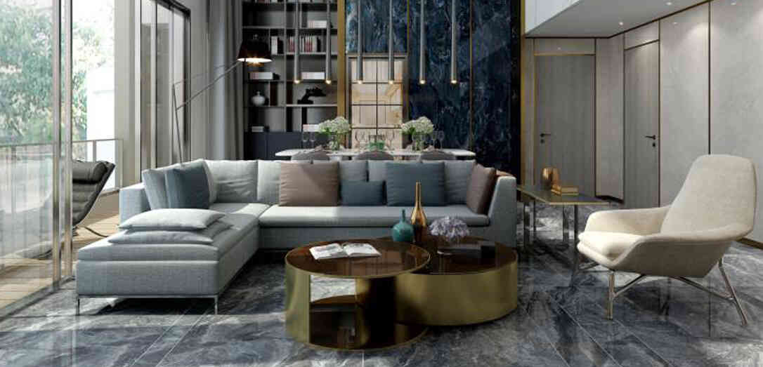 客厅瓷砖铺贴效果